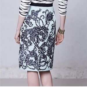 Anthropologie Moulinette Soeurs Knee Length Lined Pencil Skirt w/Side Zip, Sz 4